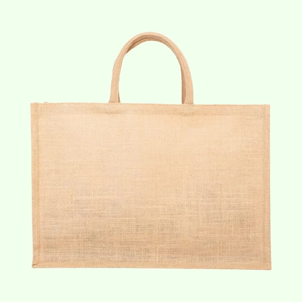 Oblique Almond Jute Bag — image 1