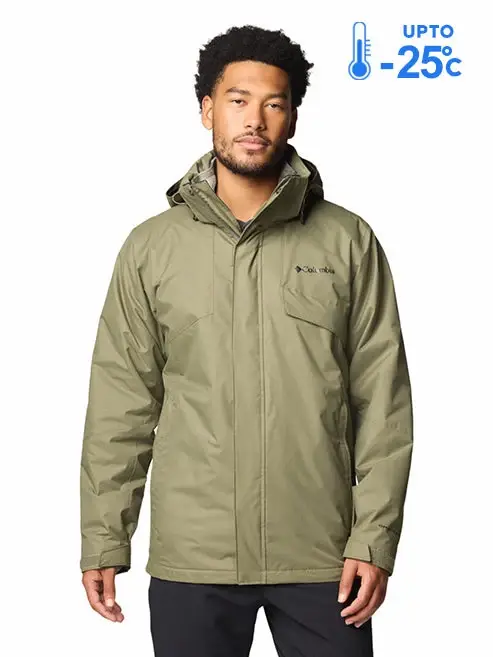 Columbia Men Green Omni-Heat Reflective Bugaboo III Fleece Hooded Interchange Jacket — image 1