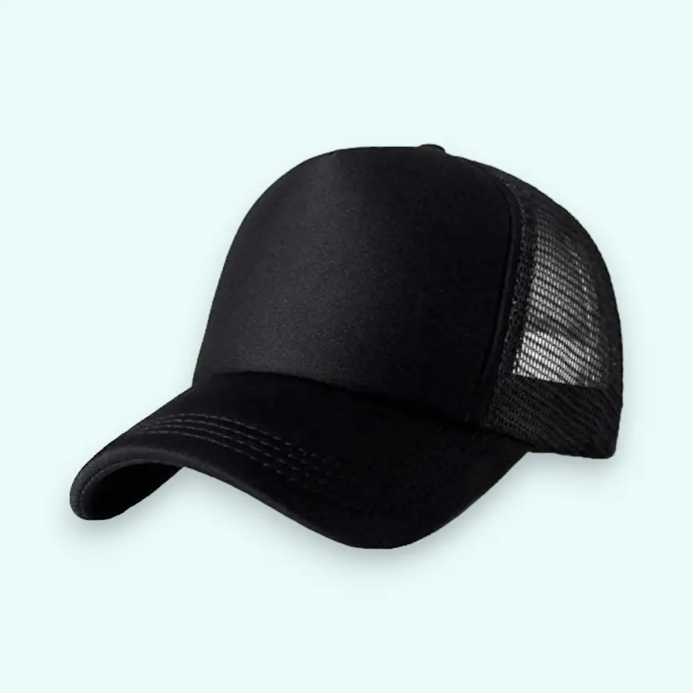 Customized Half Netted Cap - Black — image 1