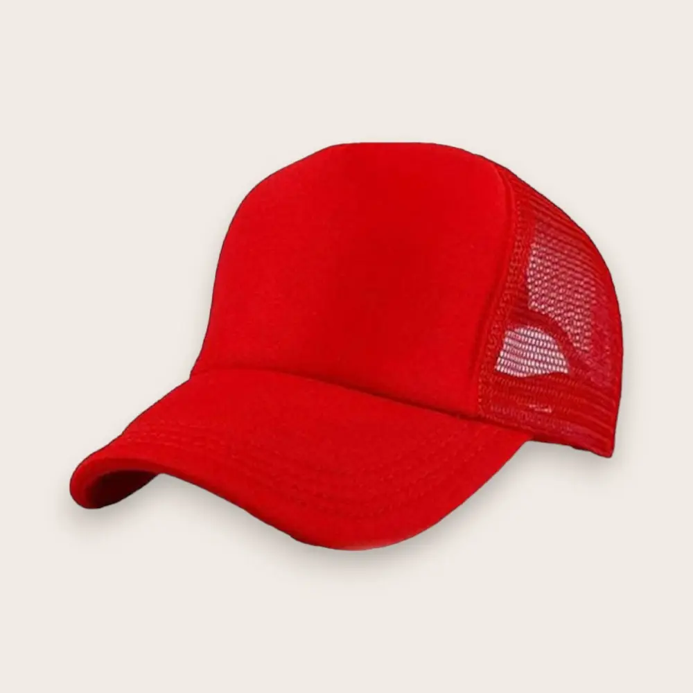Customized Half Netted Cap - Red — image 1