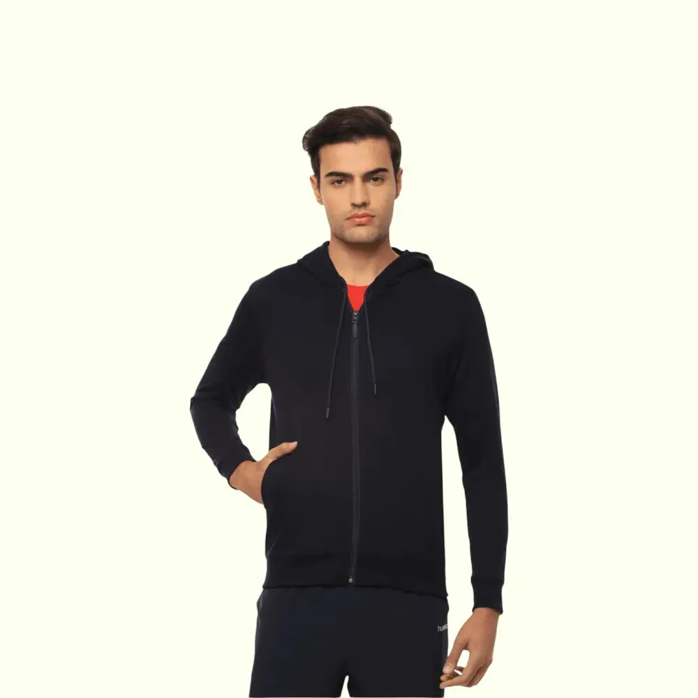 Hummel Elwin Zipper Hoodie- Navy Blue — image 1