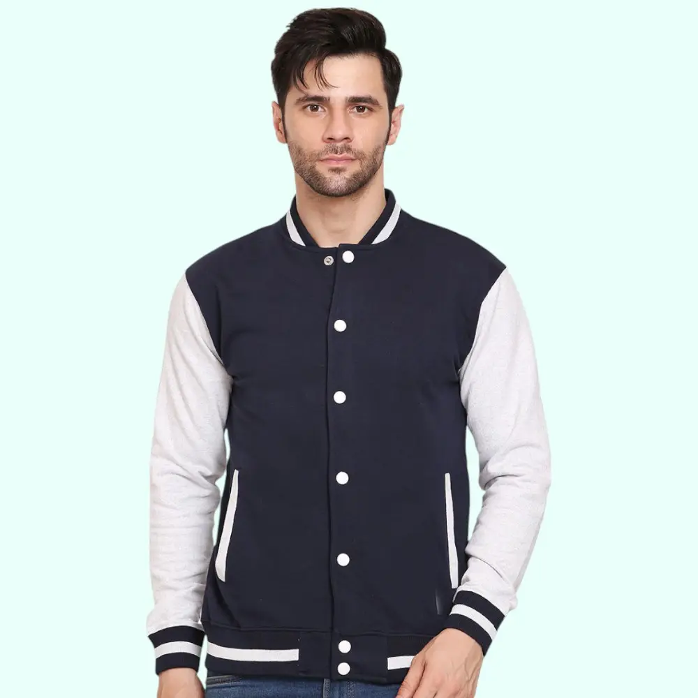 Scott AWG Varsity Jacket- Navy Blue with White — image 1