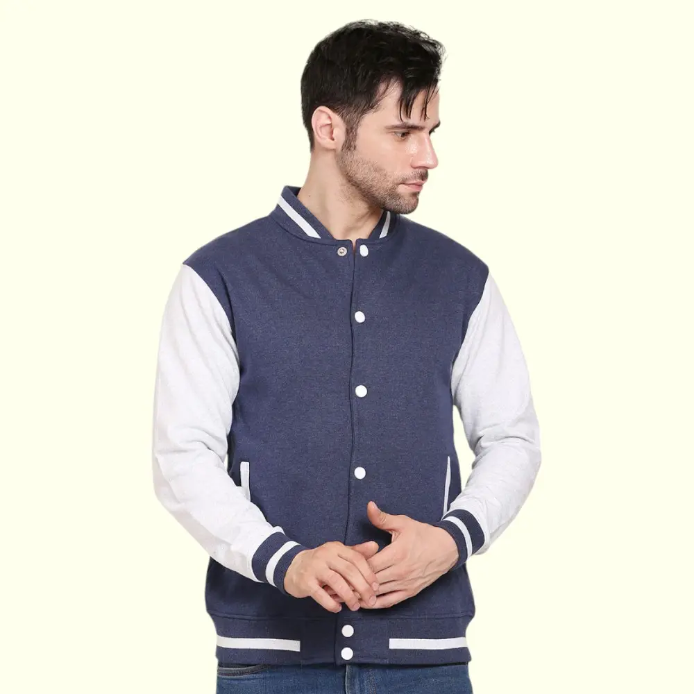 Scott AWG Varsity Jacket- Teal Blue with White — image 1