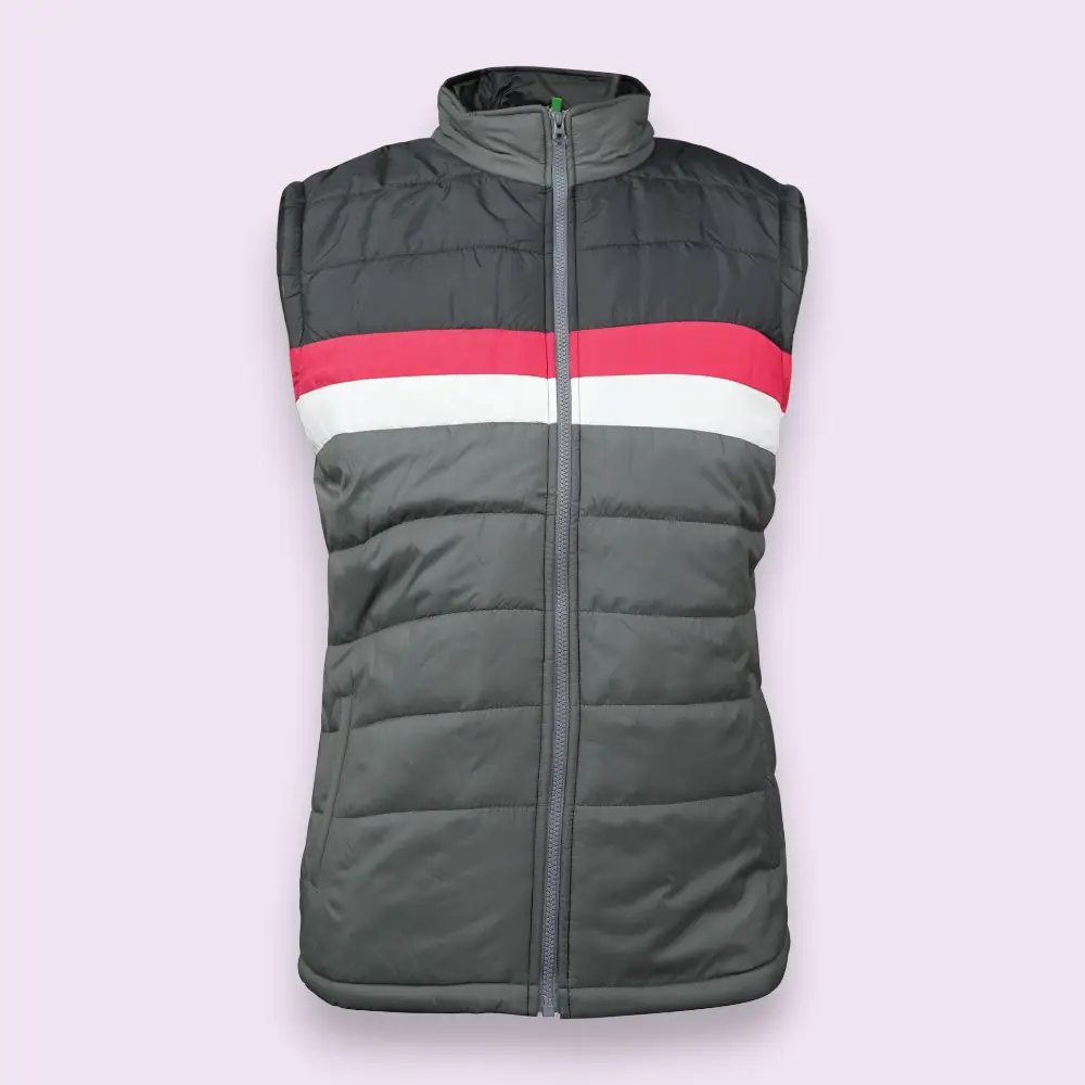 UCB Bomber Jacket-Sleeveless- Grey with red & white — image 1
