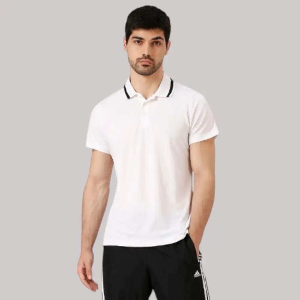Adidas Clima Lite Tshirt- White with Black Tipping — image 1