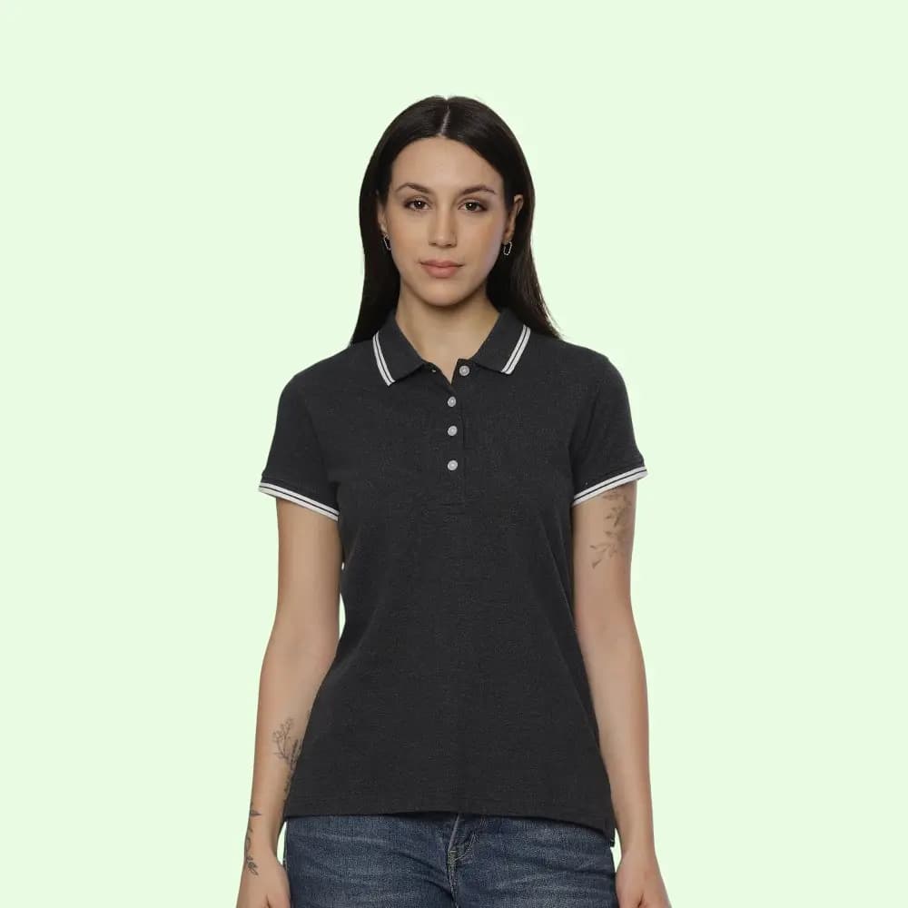 Allen Solly Polo T-shirt Women- Charcoal Grey — image 1