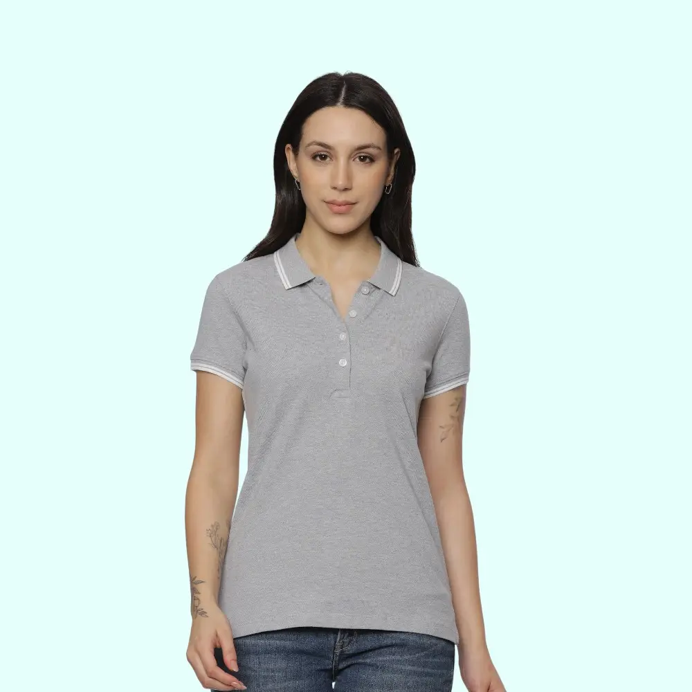 Allen Solly Polo T-shirt Women- Grey — image 1