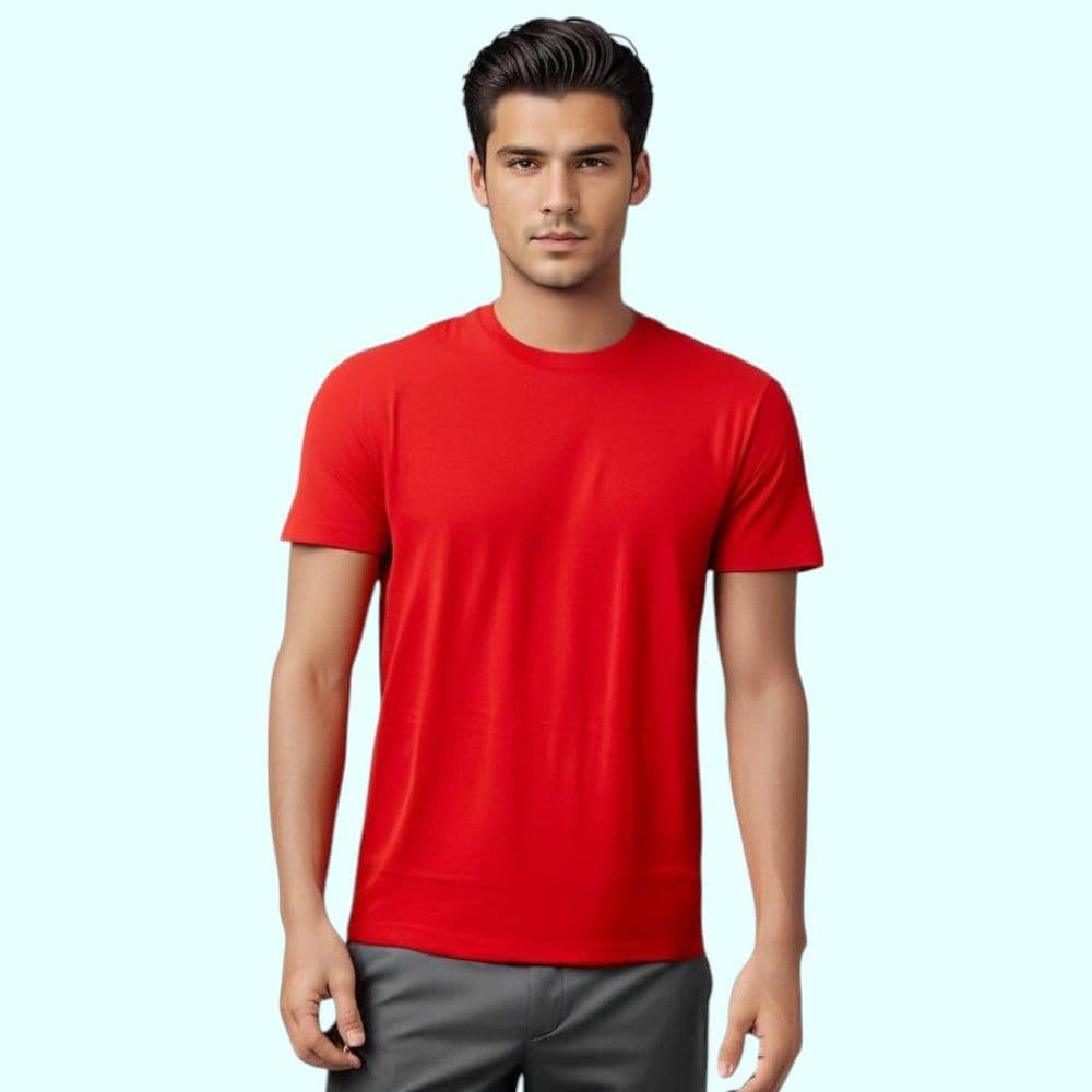 Cottsberry Men's Round Neck T-Shirt - Red — image 1