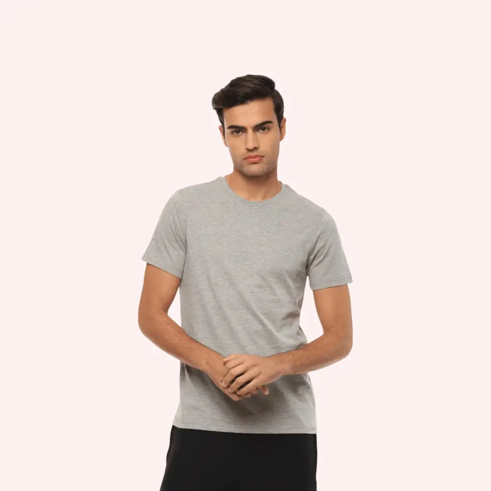 Hummel Oskar Round Neck T-shirt- 180GSM- Grey — image 1