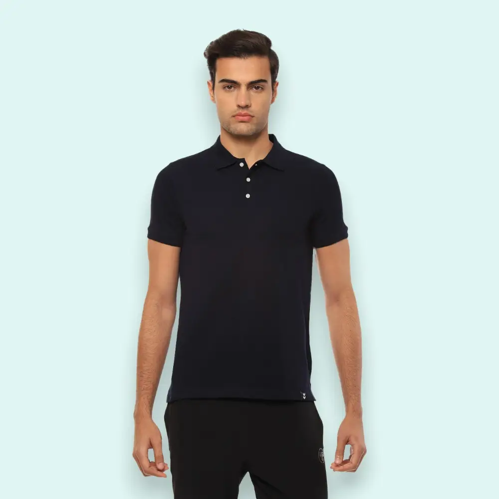 Hummel Polo T-shirt-Navy Blue — image 1