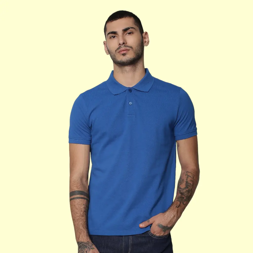 Jack&Jones Plain Polo T-Shirt-Royal Blue — image 1