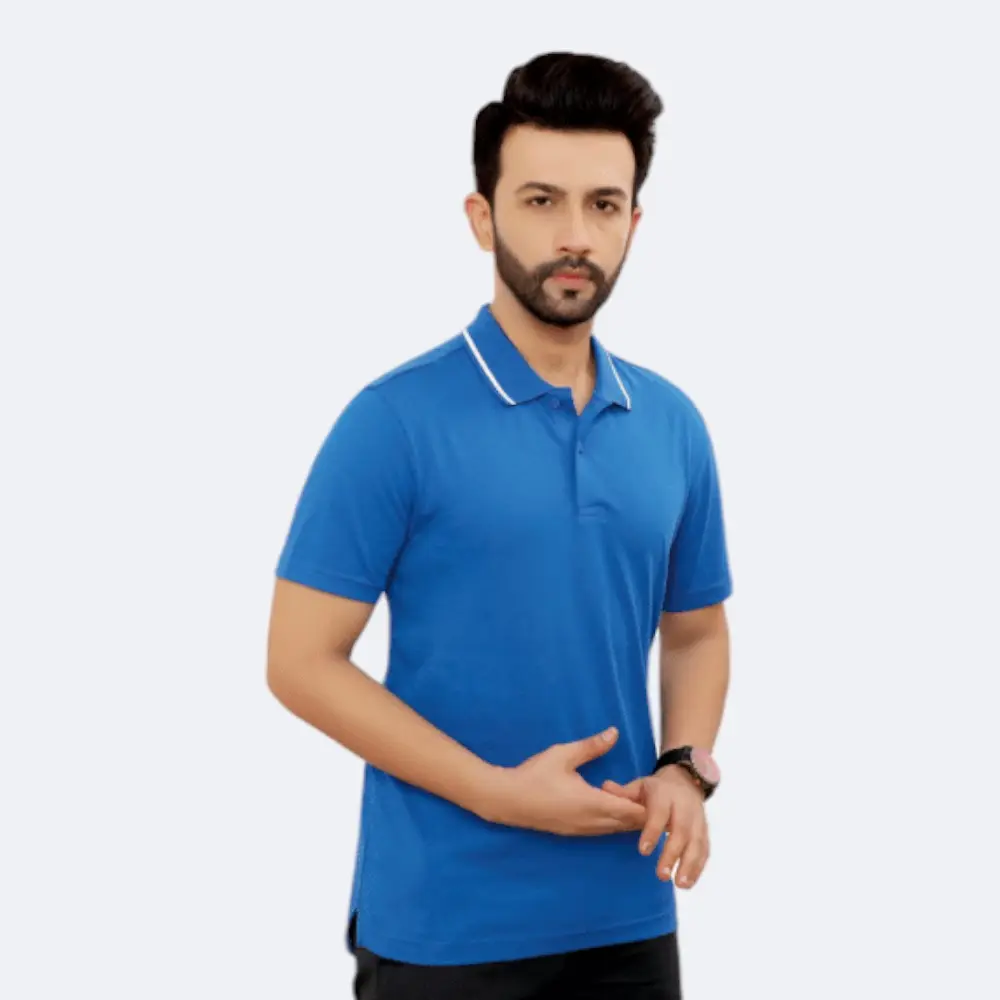 Levi's 100% Cotton Polo T-Shirt- Royal Blue With White Tipping — image 1