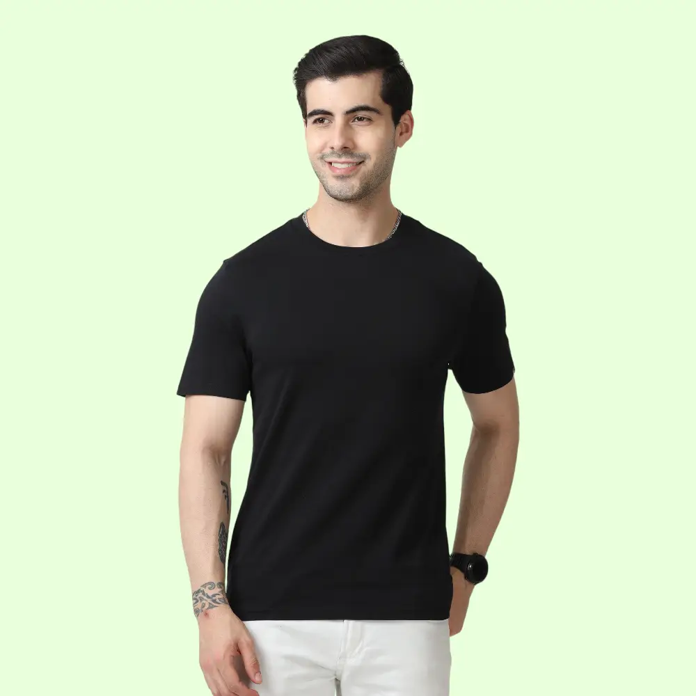Marks & Spencer Round Neck T-shirt-Black — image 1