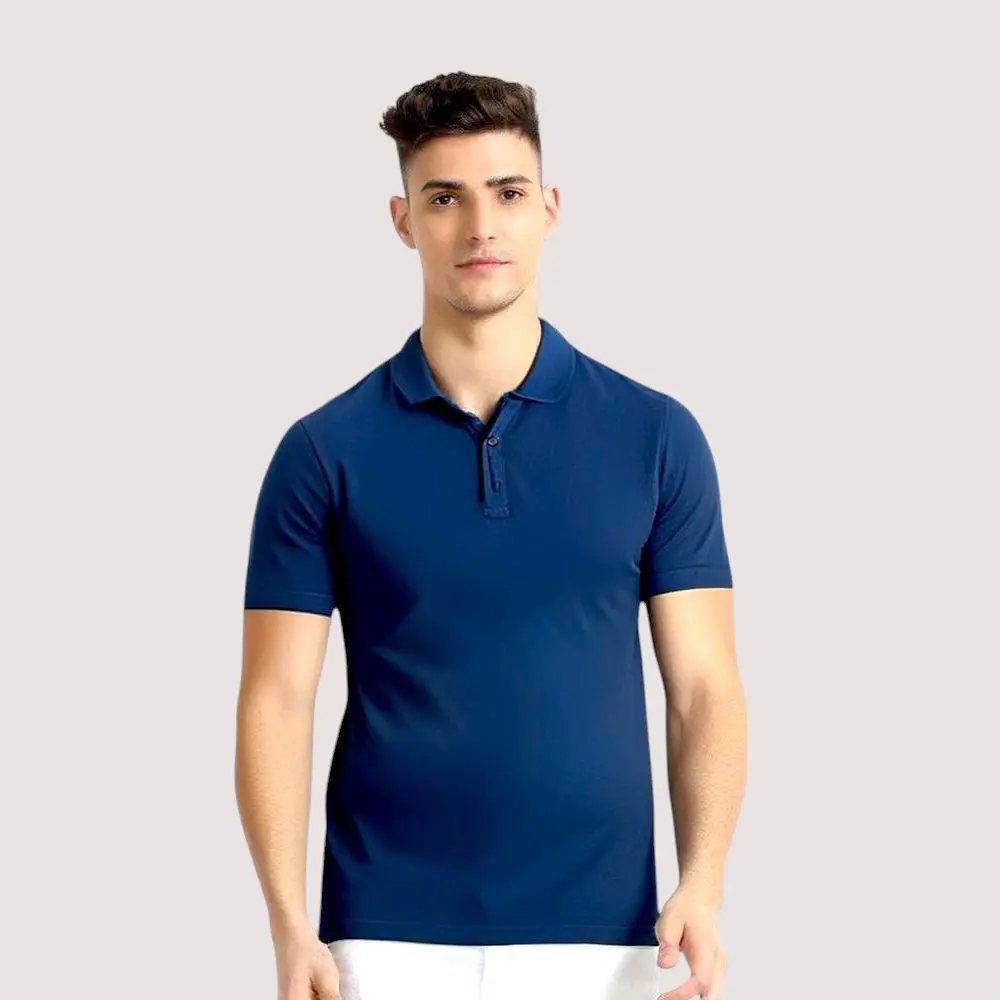 Monte Carlo Cotton Polo T-shirt- Royal Blue — image 1