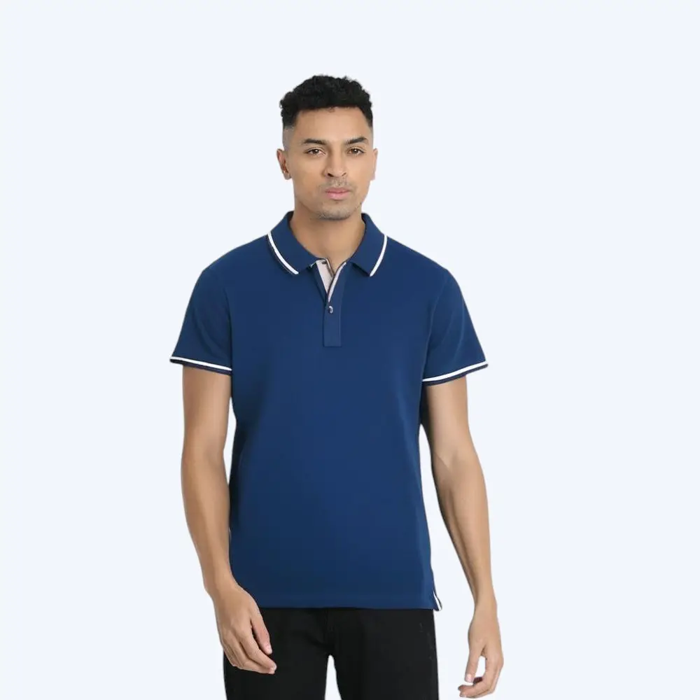 Monte Carlo Poly Cotton Tipping Polo T-shirt- Royal Blue — image 1