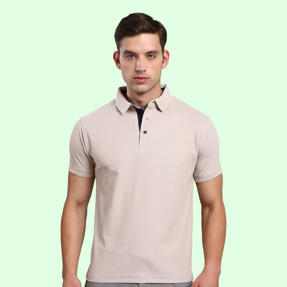 Nano-Dry Golfpolos T- shirt-Beige — image 1