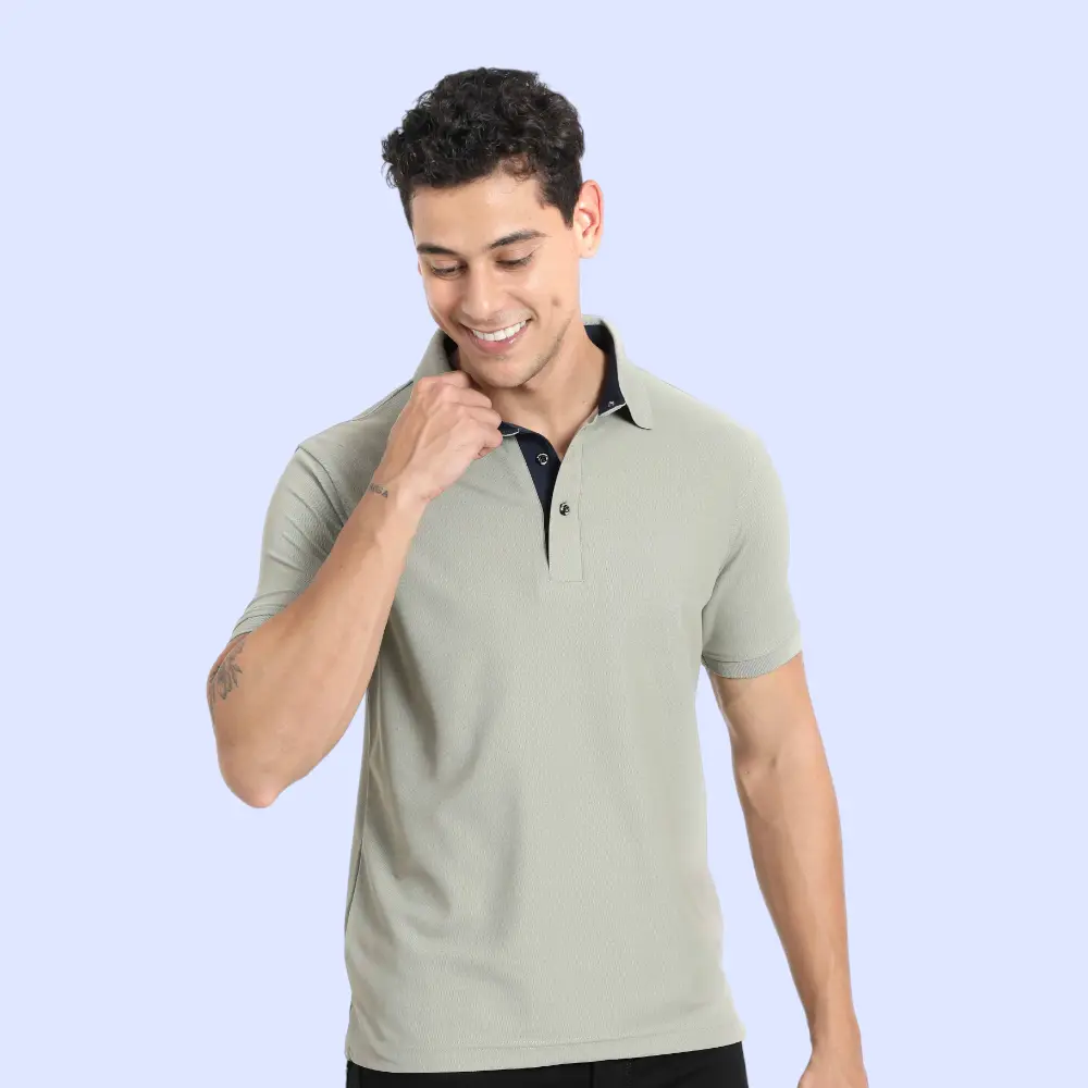 Nano-Dry Golfpolos T- shirt-Light Grey — image 1