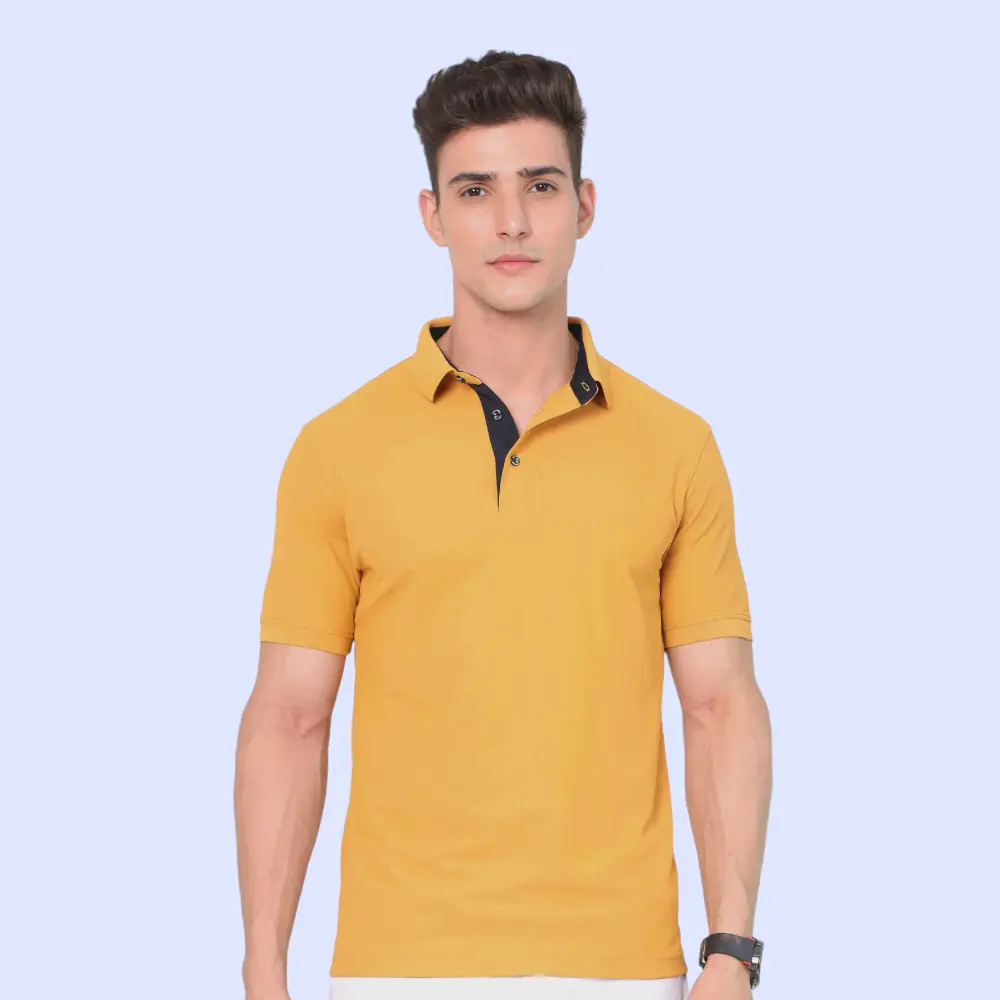 Nano-Dry Golfpolos T- shirt-Mustard — image 1