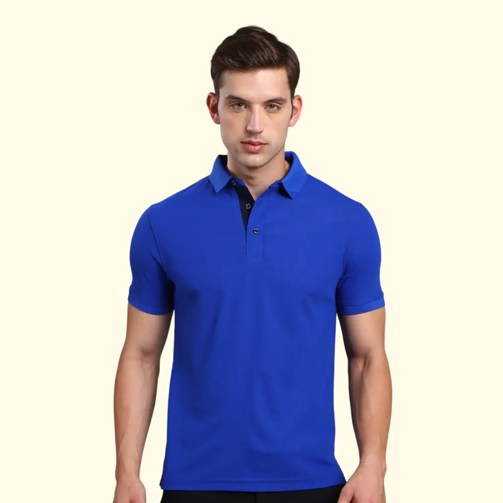 Nano-Dry Golfpolos T- shirt-Royal Blue — image 1