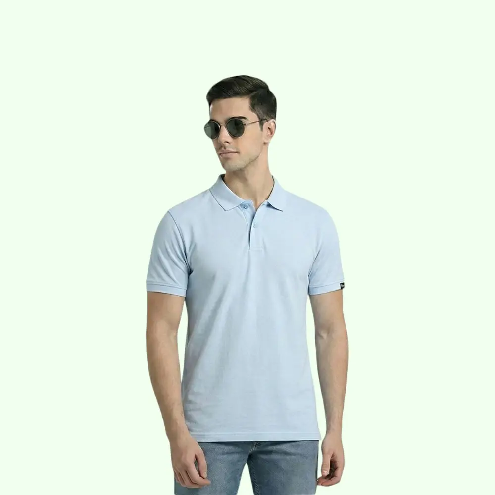 Pepe Jeans Organico Polo T-shirt- Light Blue — image 1