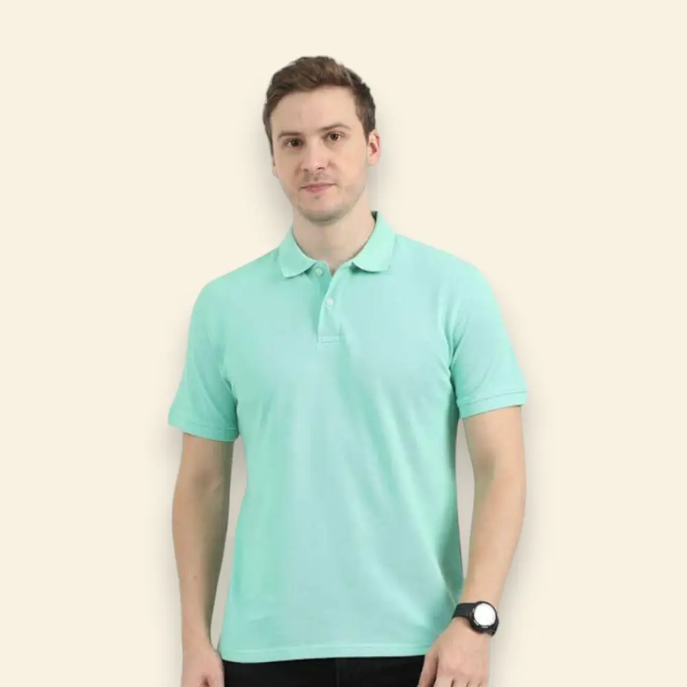 Reebok Polo T-Shirt- 100% Cotton- Simens Green — image 1