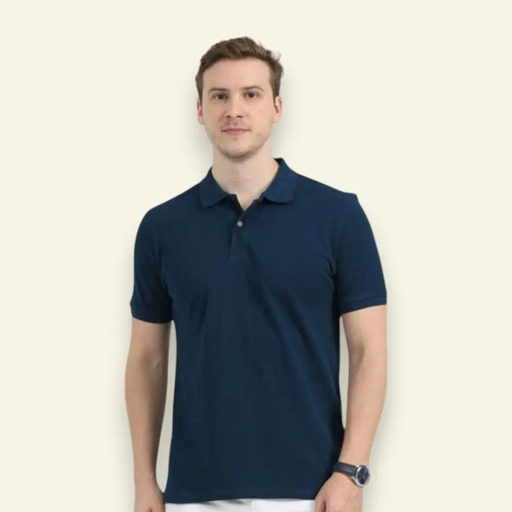 Reebok Polo T-Shirt- 100% Cotton-Teal Green — image 1