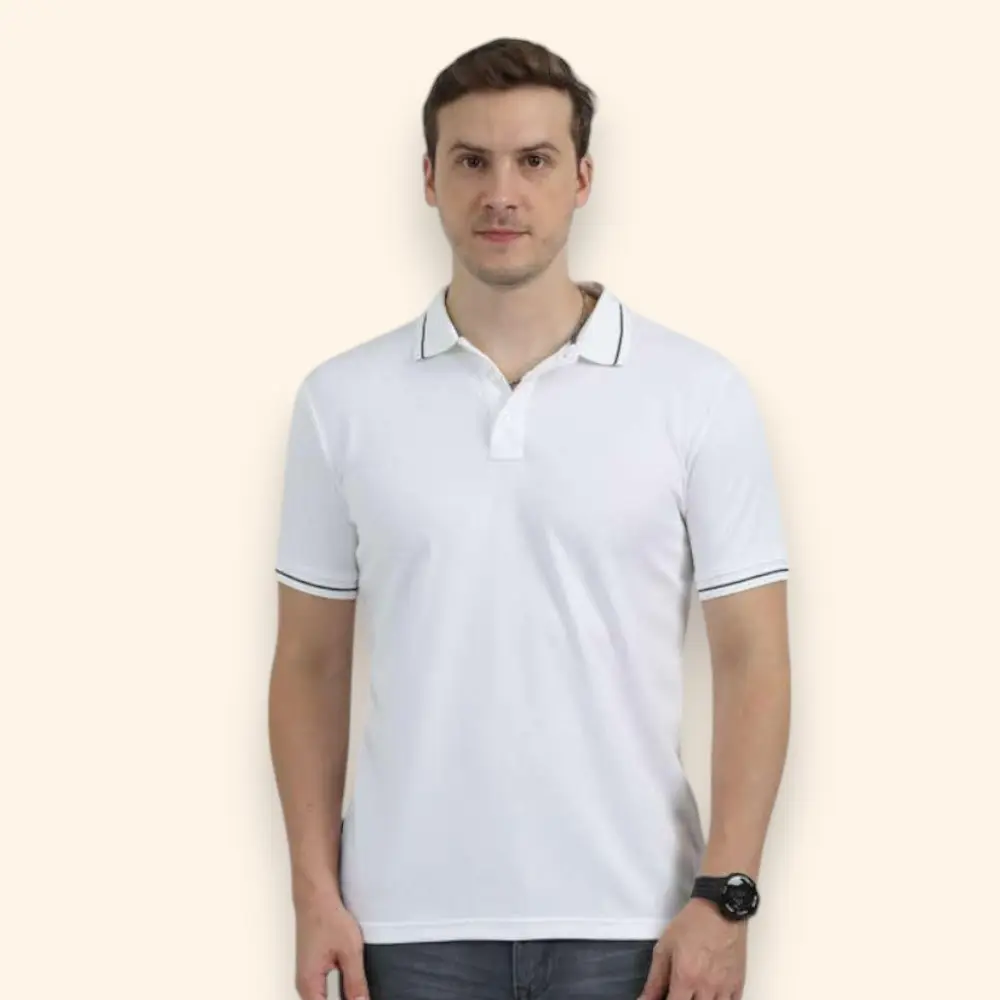 Reebok Polo T-Shirt - 100% Polyster - Waffle-White — image 1