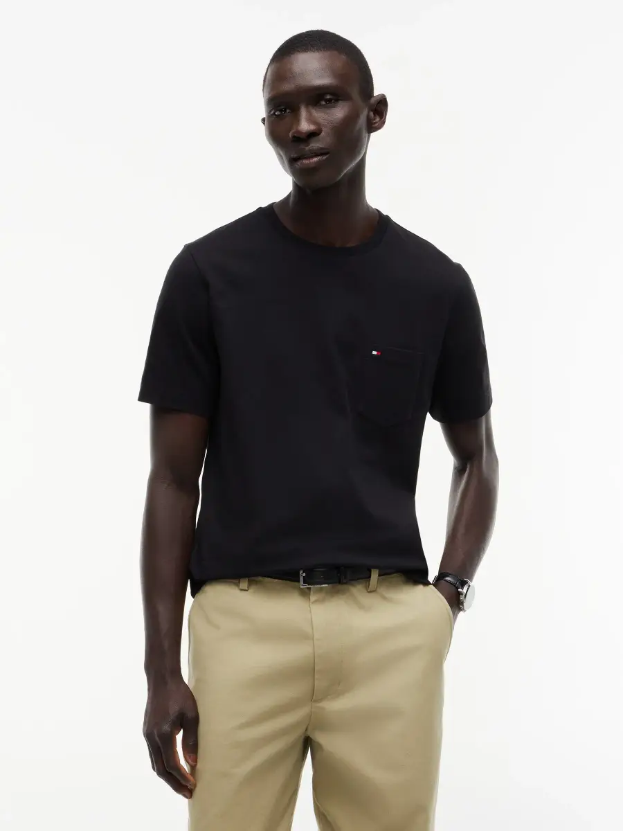 Regular Fit Solid Pocket Tshirt — image 1