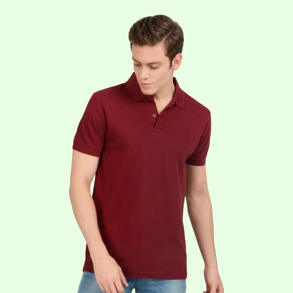 Scott 6 Degree Polo T-Shirt-Maroon — image 1