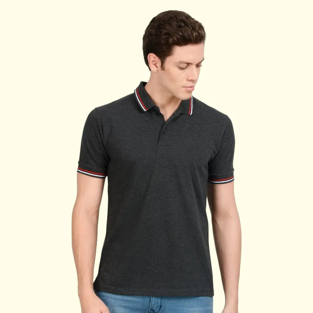 Scott AWG Giza Polo T-Shirt- Charcoal Grey — image 1