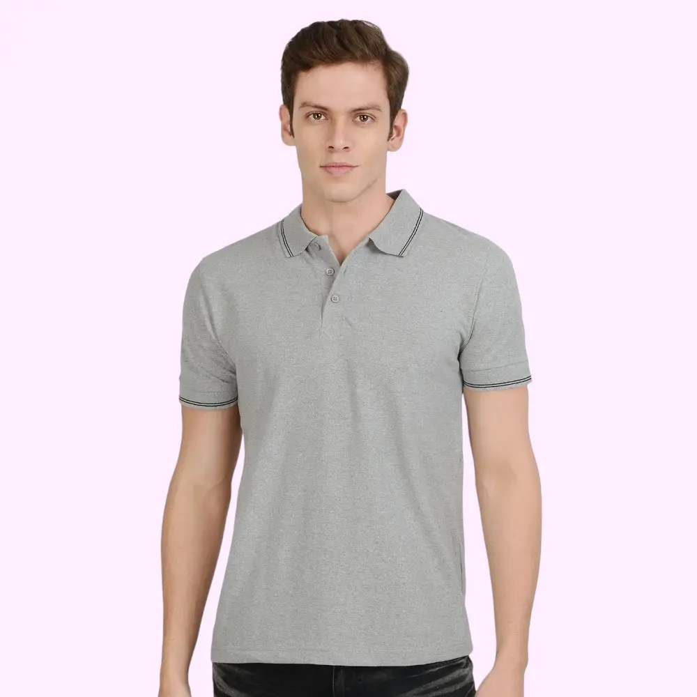Scott AWG Green Polo New T-Shirt-Grey with Black Tipping — image 1