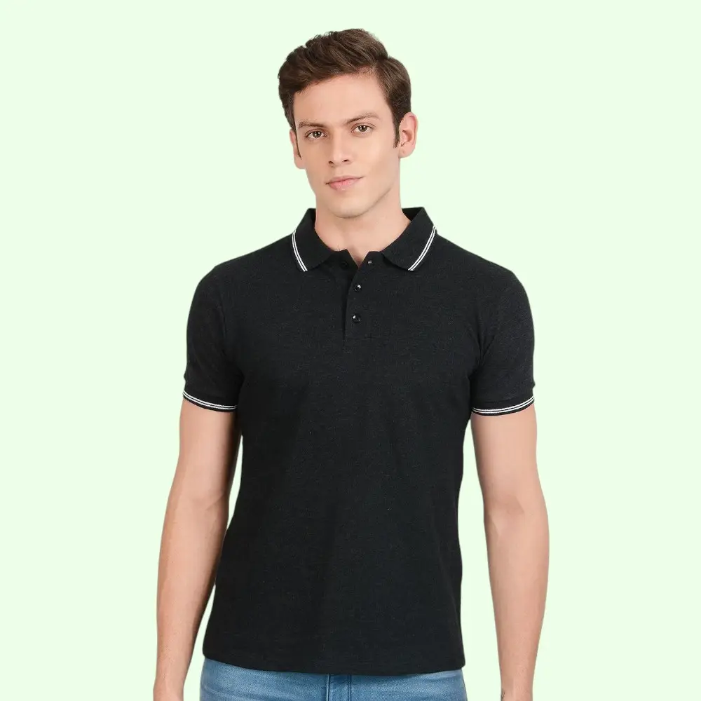 Scott AWG Green Polo NewT-Shirt-Dark Grey with White Tipping — image 1