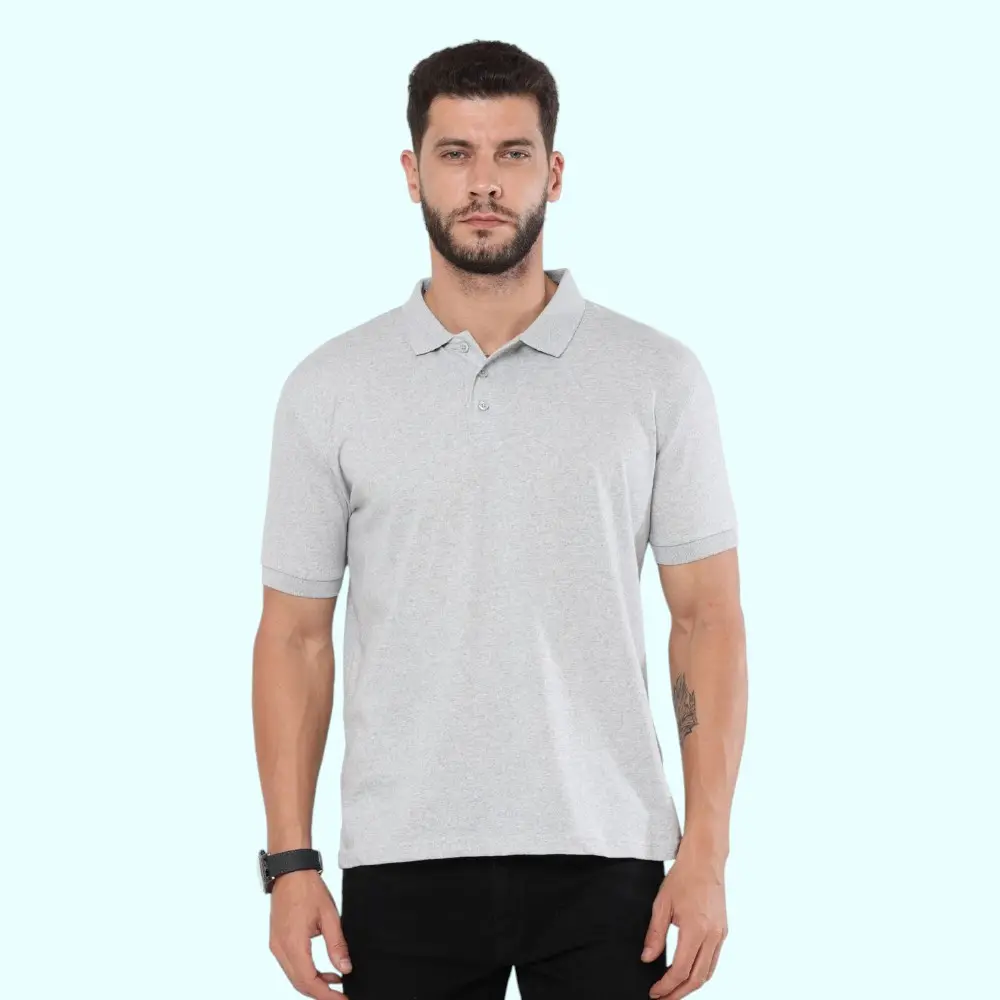 Scott AWG Solid Polo T-Shirt-White Melange — image 1