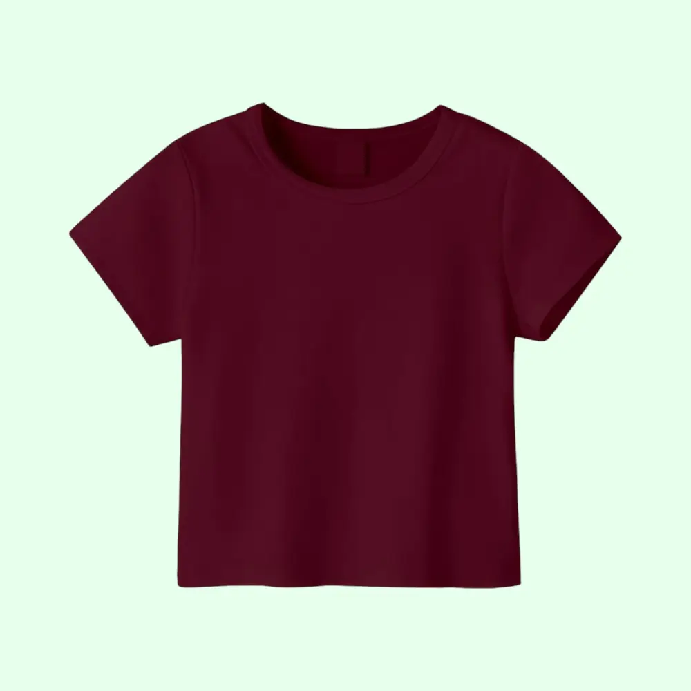 Scott Not Funny Crop Top Tshirt-Maroon — image 1