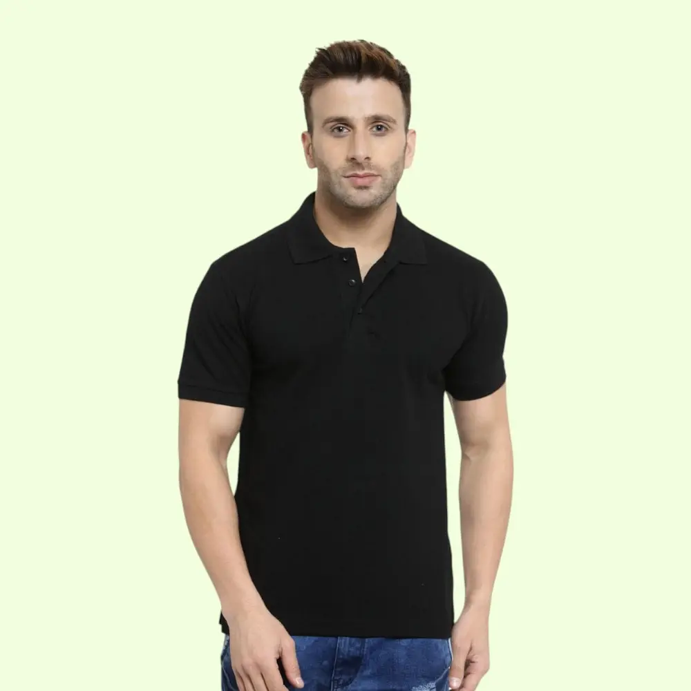 Scott Organic Polo T-Shirt-Black — image 1