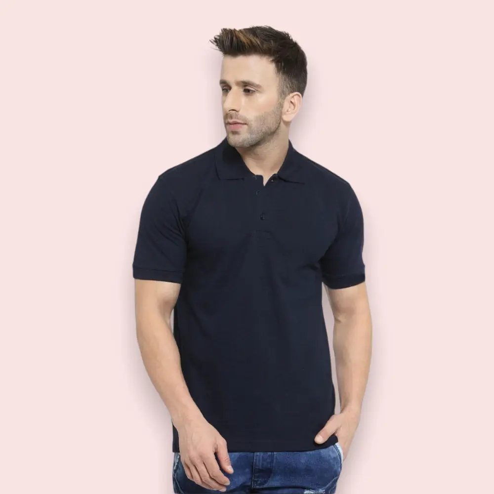 Scott Organic Polo T-Shirt-Navy Blue — image 1
