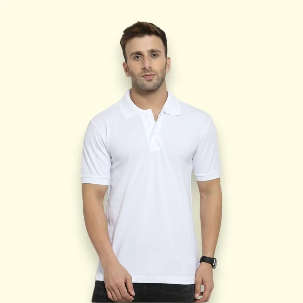 Scott Organic Polo T-Shirt-White — image 1