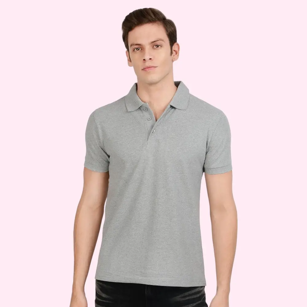 Scott Young New Polo T-Shirt- Grey Melange — image 1