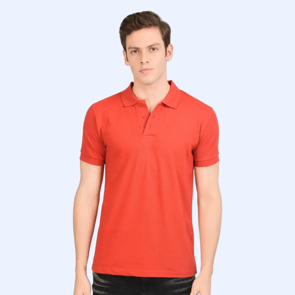Scott Young New Polo T-Shirt- Red Melange — image 1