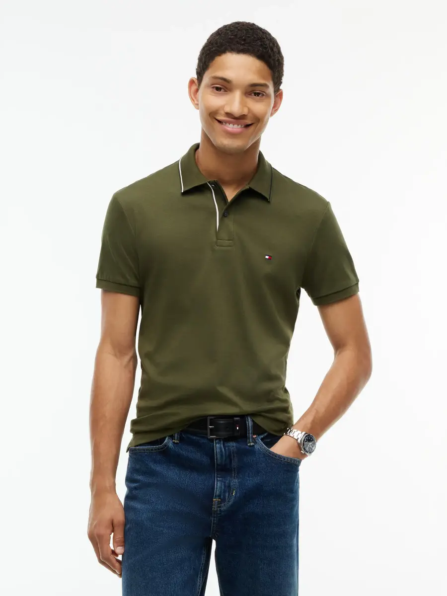 Slim Fit Interlock Polo — image 1