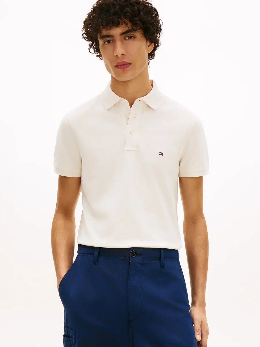 Slim Fit Solid Pique Polo — image 1