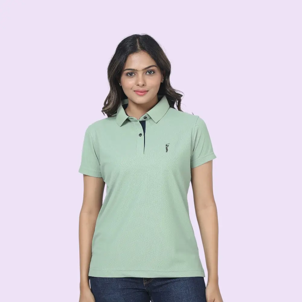Steller Nano-Dry Golfpolo Women's T-shirt- Green Melange — image 1
