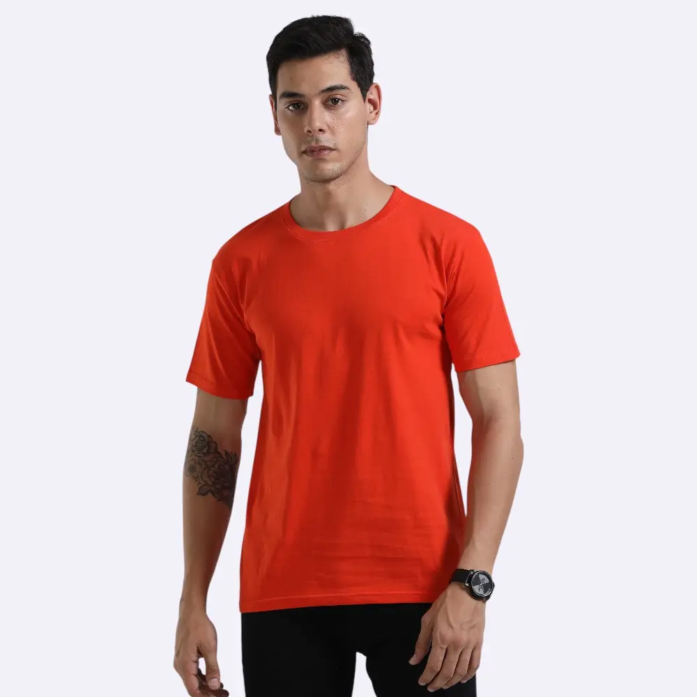 Swiss Military Dynamic Men's Round Neck T-Shirt- Orange — image 1