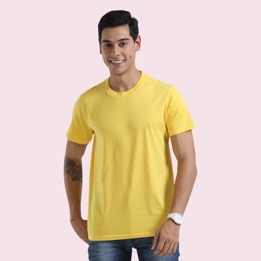 Swiss Military Dynamic Men's Round Neck T-Shirt- Yellow — image 1