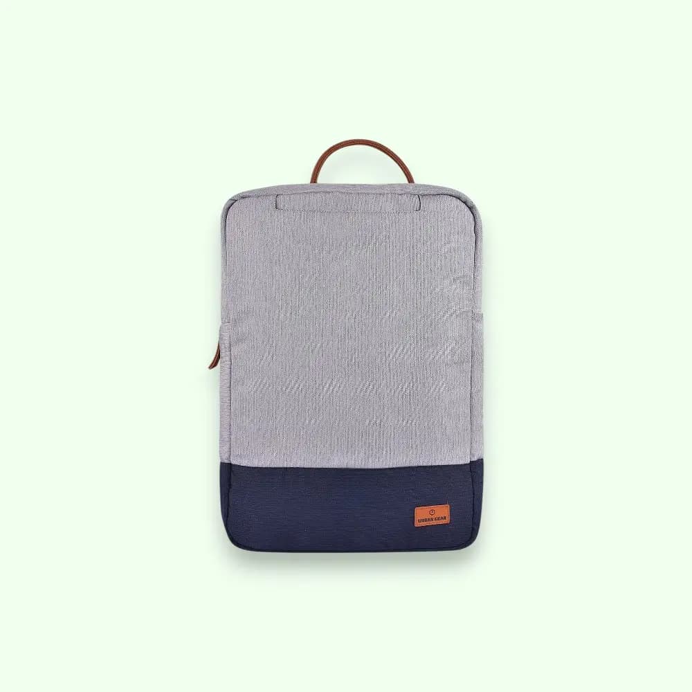 Urban Gear Deux Classic Laptop Backpack- Grey with Navy Blue — image 1