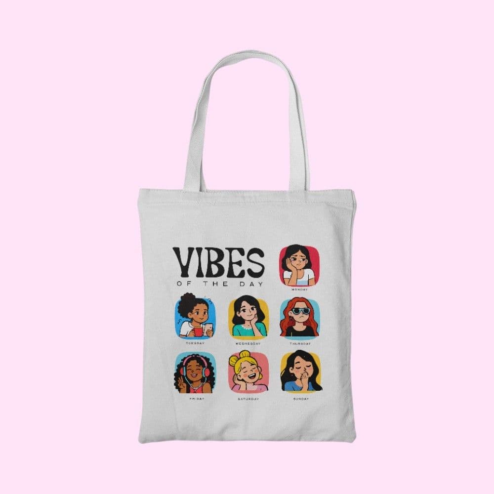 Vibes- Tote Bag- 14*16 inches- White — image 1