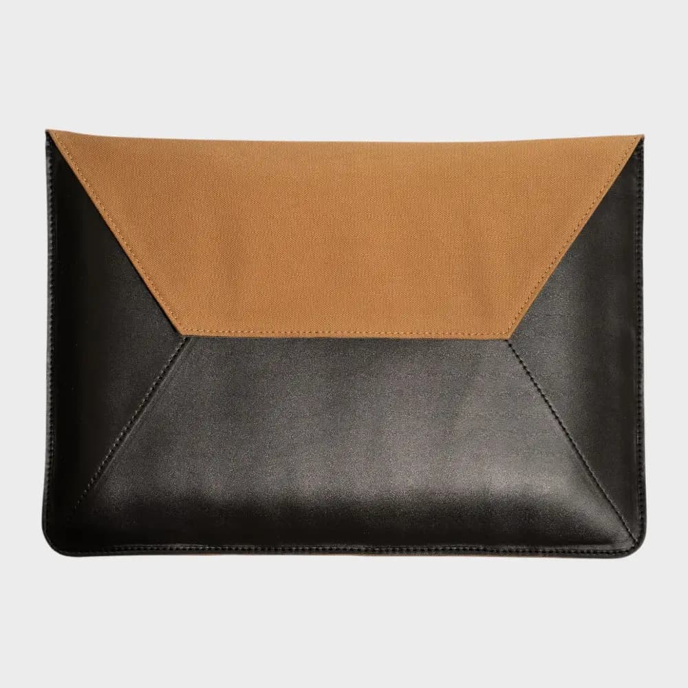 Bryan Laptop Sleeve- Black with Khaki — image 1