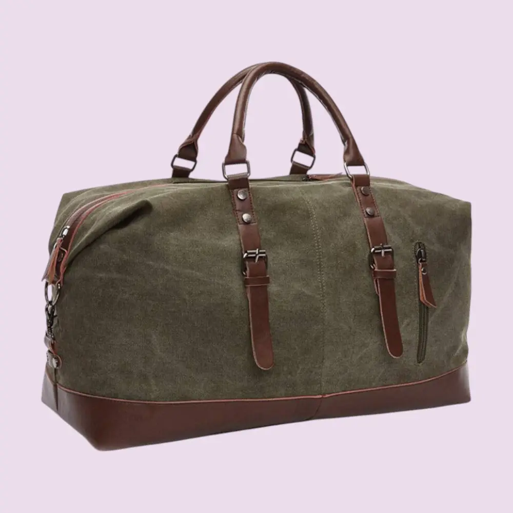 Canvas Travel Duffle Bag- Olive Green- 40L — image 1