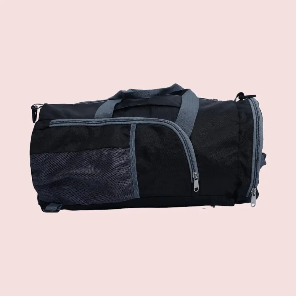Greys&Blues Foldable Duffle 3 in 1 Bag-Black with Grey — image 1