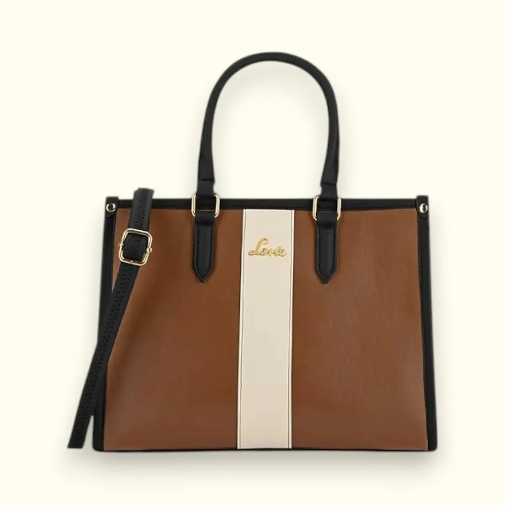 Lavie Women's Elissa Colourblock Satchel Handbag- Tan — image 1